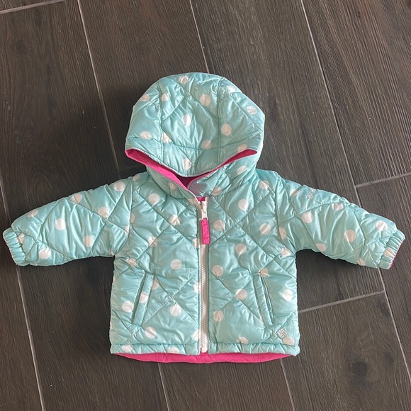 NEVER WORN Baby Girl’s Reversible Columbia Jacket + Snow Pants Set - Picture 8 of 16